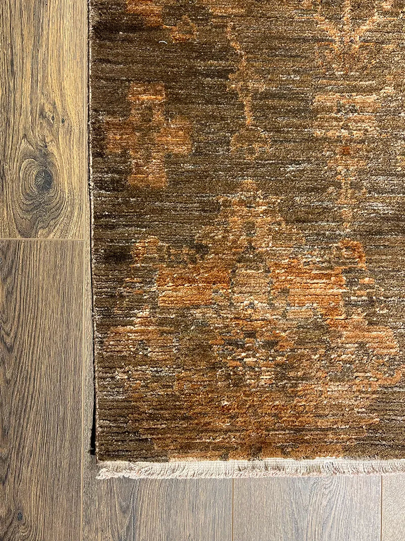 Woolknot Ametist Vintage Desen Kahve Makine Halısı