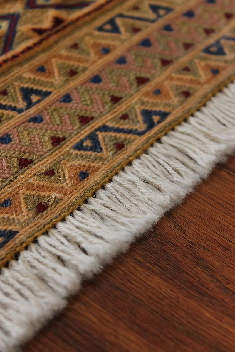 El Dokuma Afgan Berceste Kahve Yün Kilim