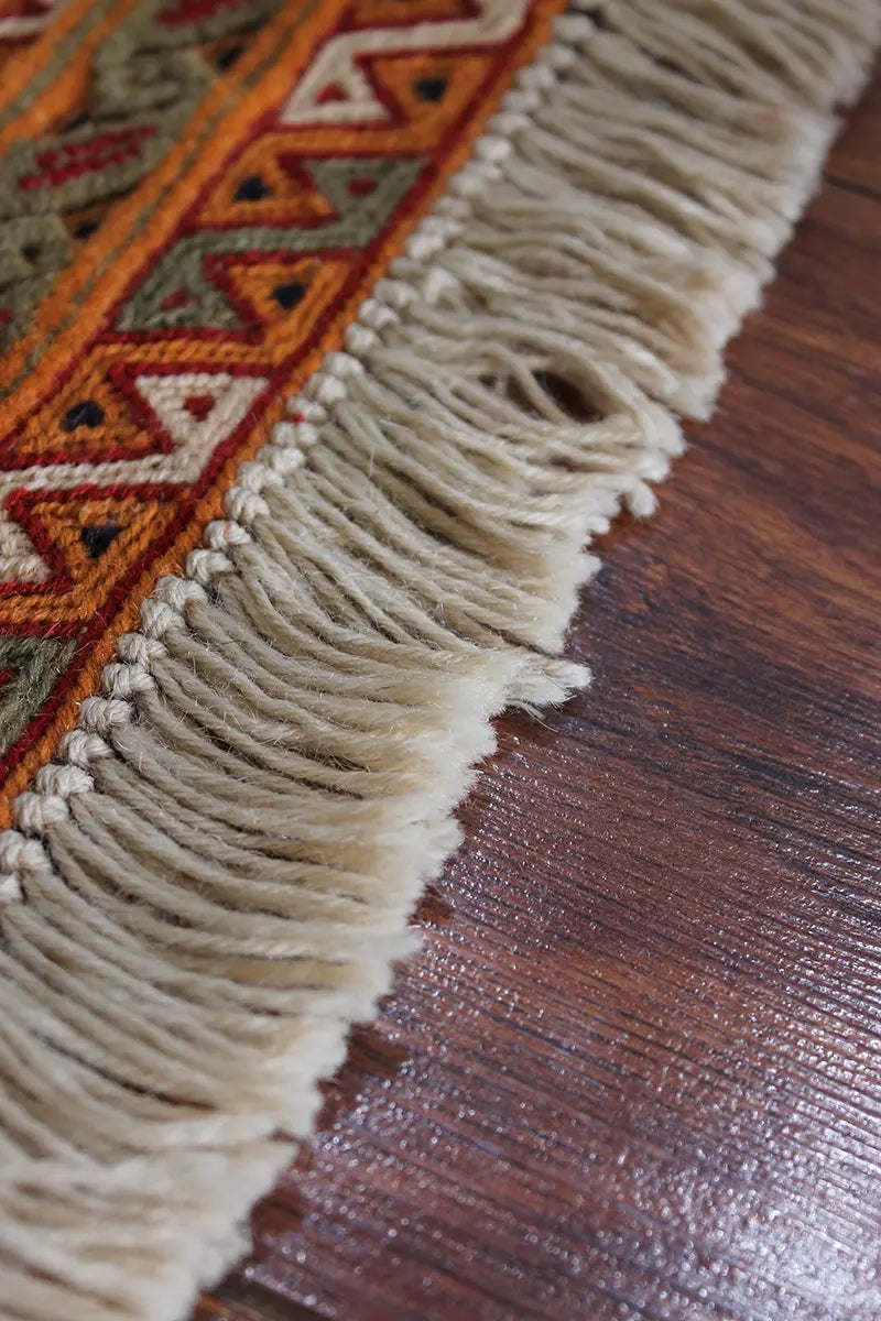 El Dokuma Afgan Berceste Kahve Yün Kilim