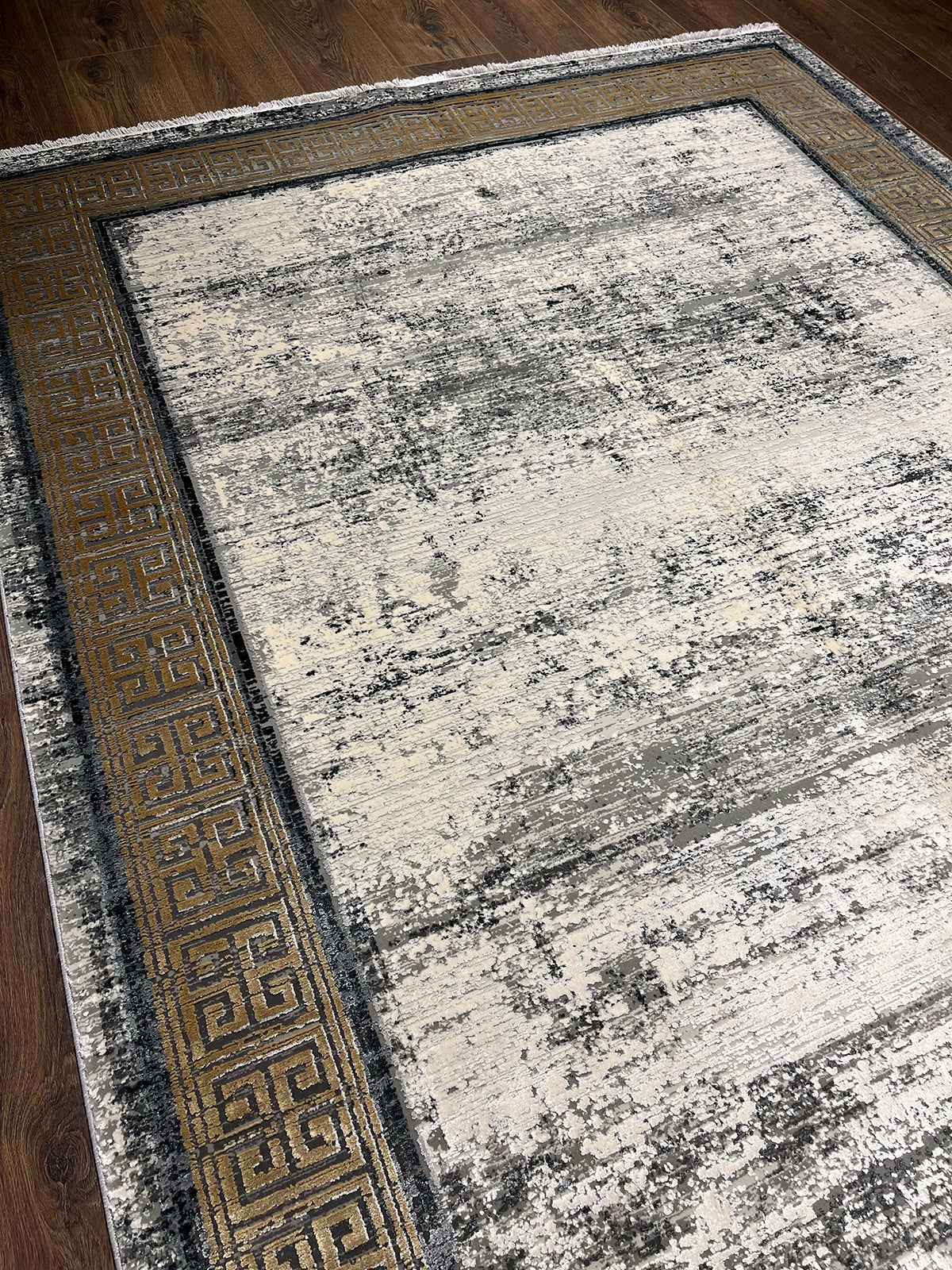 Craft Serisi Çerçeve Desen Gold Bambu Özel Tezgah Halısı