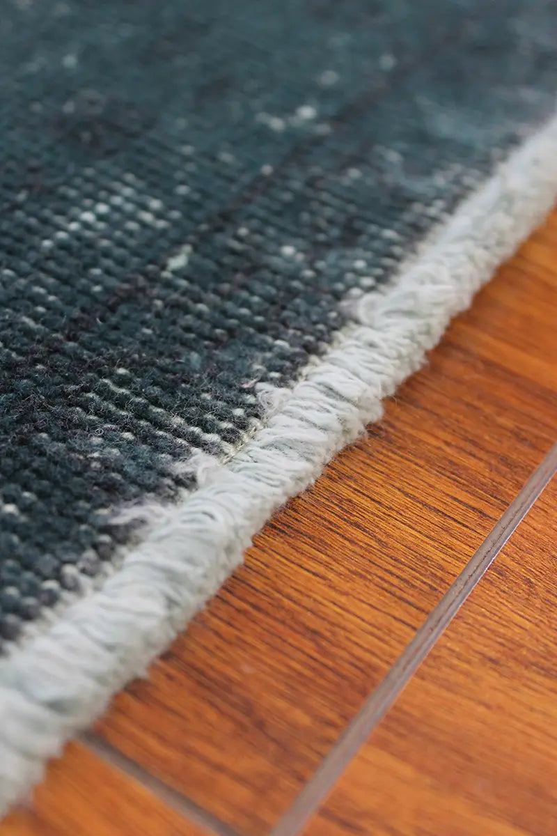 El Dokuma Mavi Vintage Halı