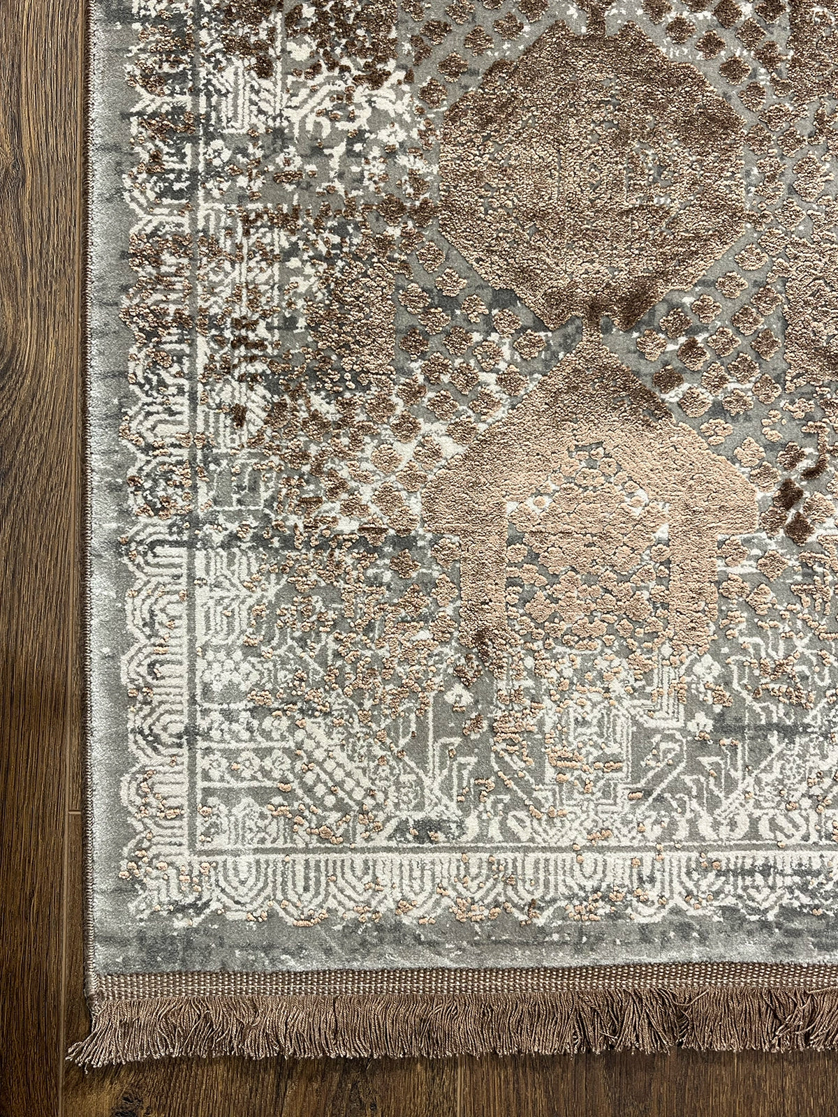 Eskitme Desen Kahve Bambu Özel Tezgah Halısı