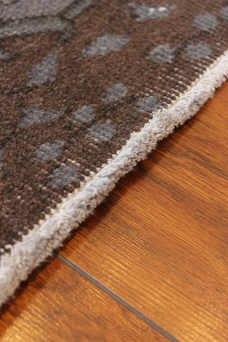 El Dokuma Gri Vintage Halı