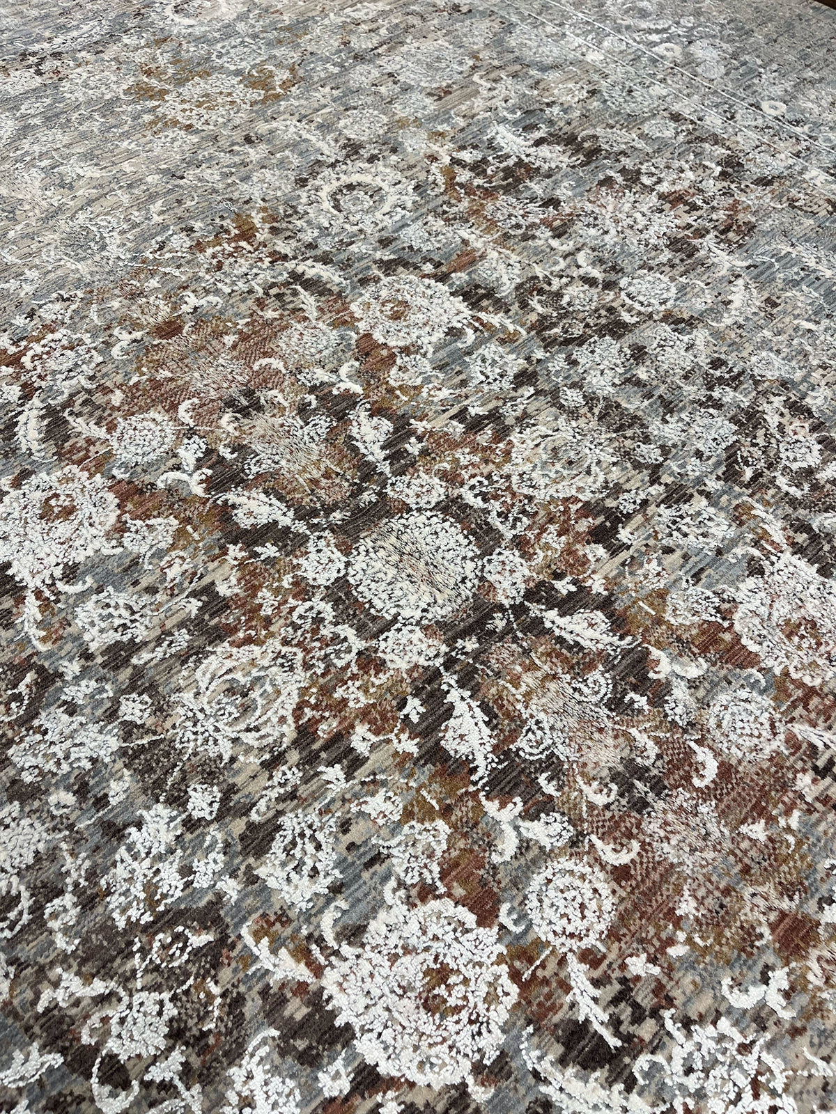 Hera Serisi Uşak Desen Krem Bambu Özel Tezgah Halısı