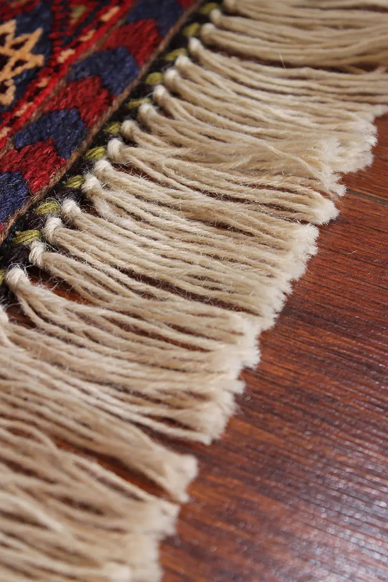 El Dokuma Afgan Berceste Kırmızı Yün Kilim