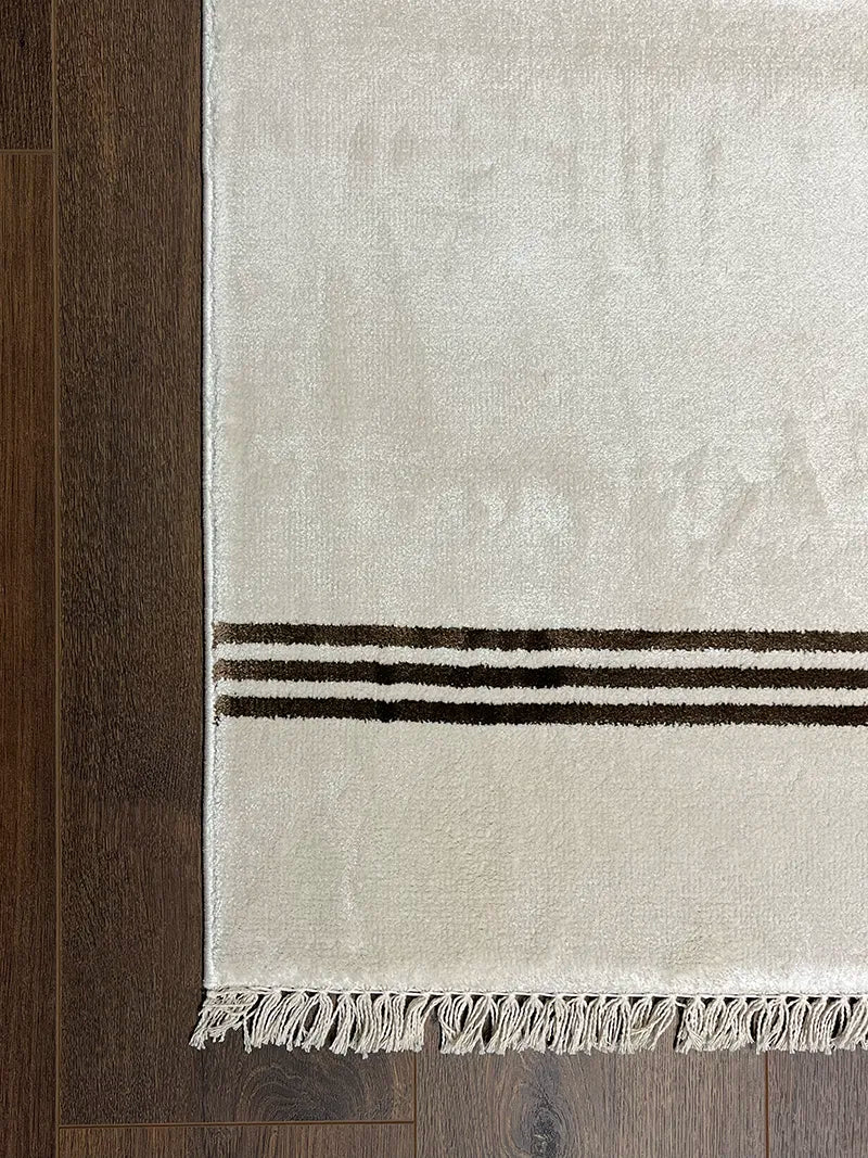 Modern Çizgili Kahverengi Bambu Özel Tezgah Halısı