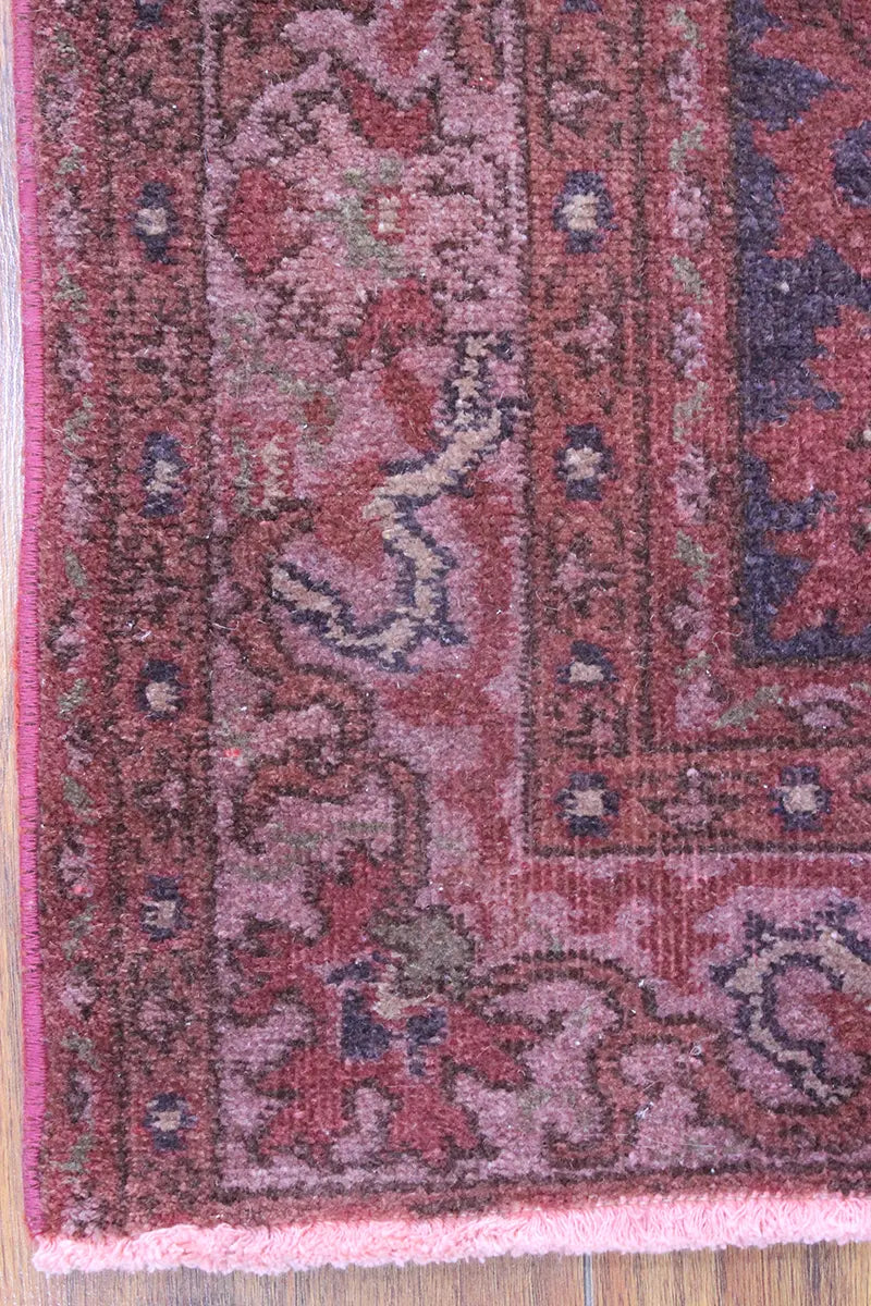 El Dokuma Pembe Vintage Halı