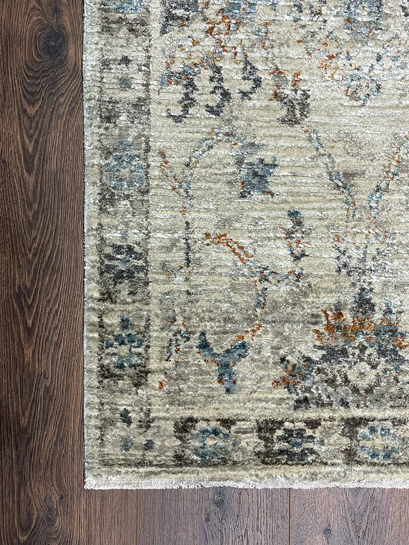 Woolknot Ametist Vintage Desenli Bej Makine Halısı