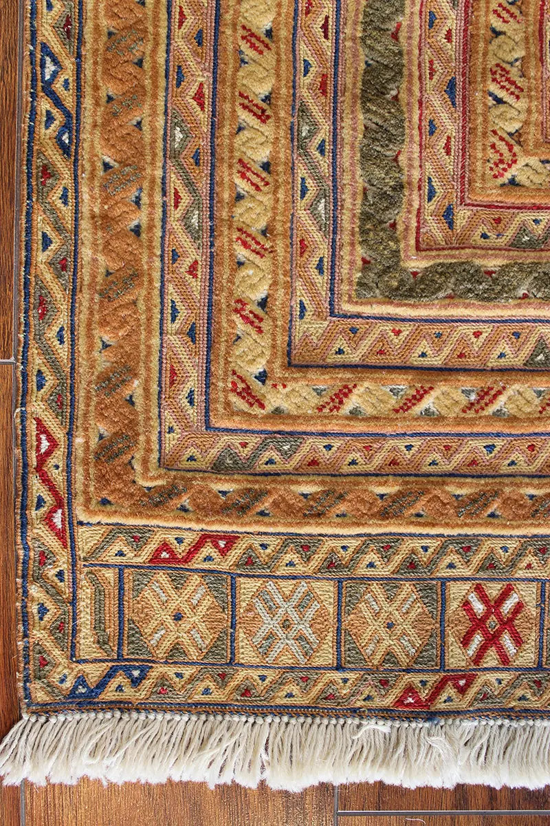 El Dokuma Afgan Berceste Kahve Yün Kilim