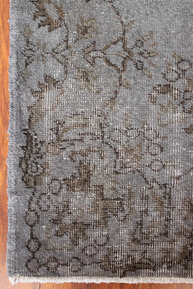 El Dokuma Gri Vintage Halı