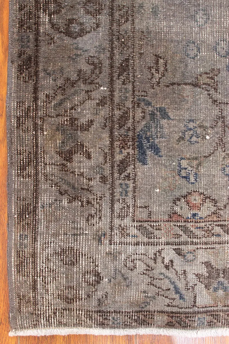 El Dokuma Gri Vintage Halı