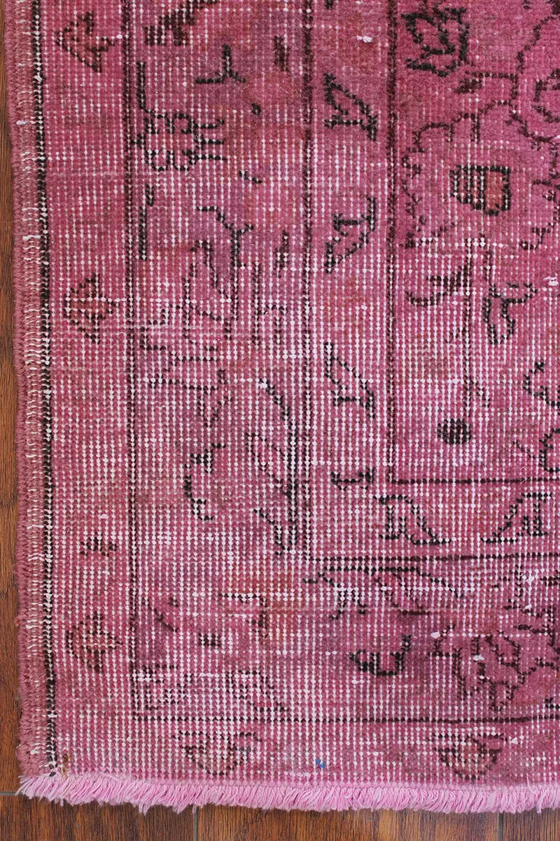 El Dokuma Pembe Vintage Halı