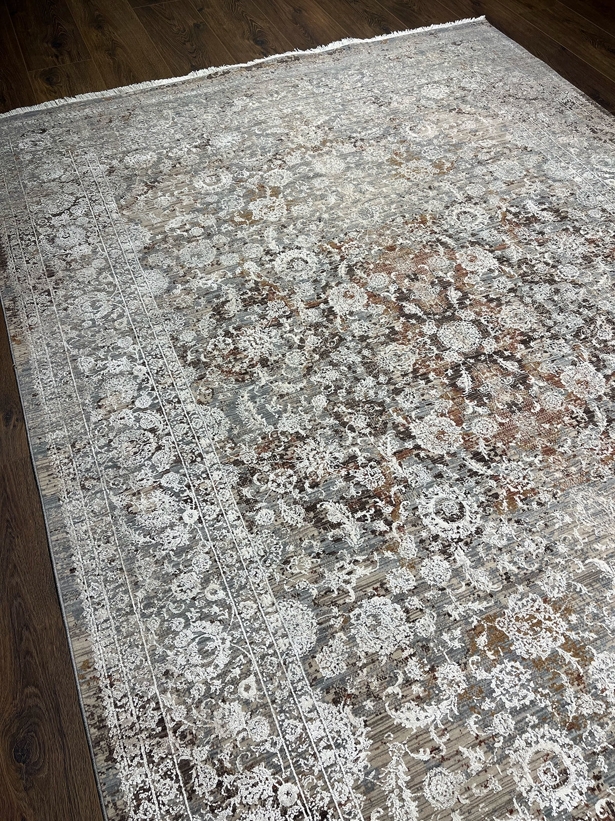 Hera Serisi Uşak Desen Krem Bambu Özel Tezgah Halısı