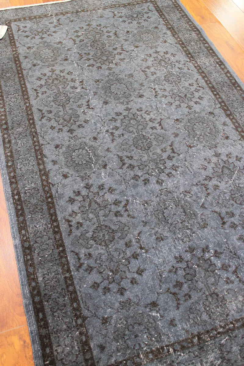 El Dokuma Lacivert Vintage Halı