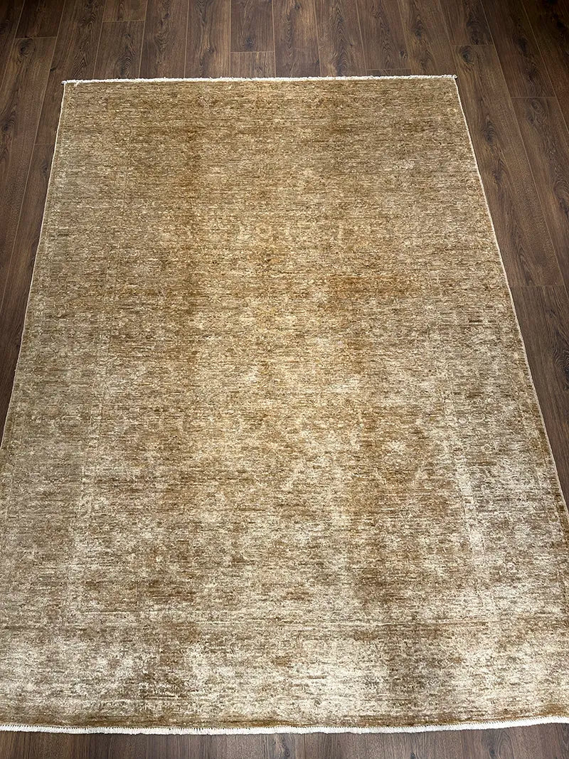 Overdye Serisi Eskitme El Dokuma Sarı Halı