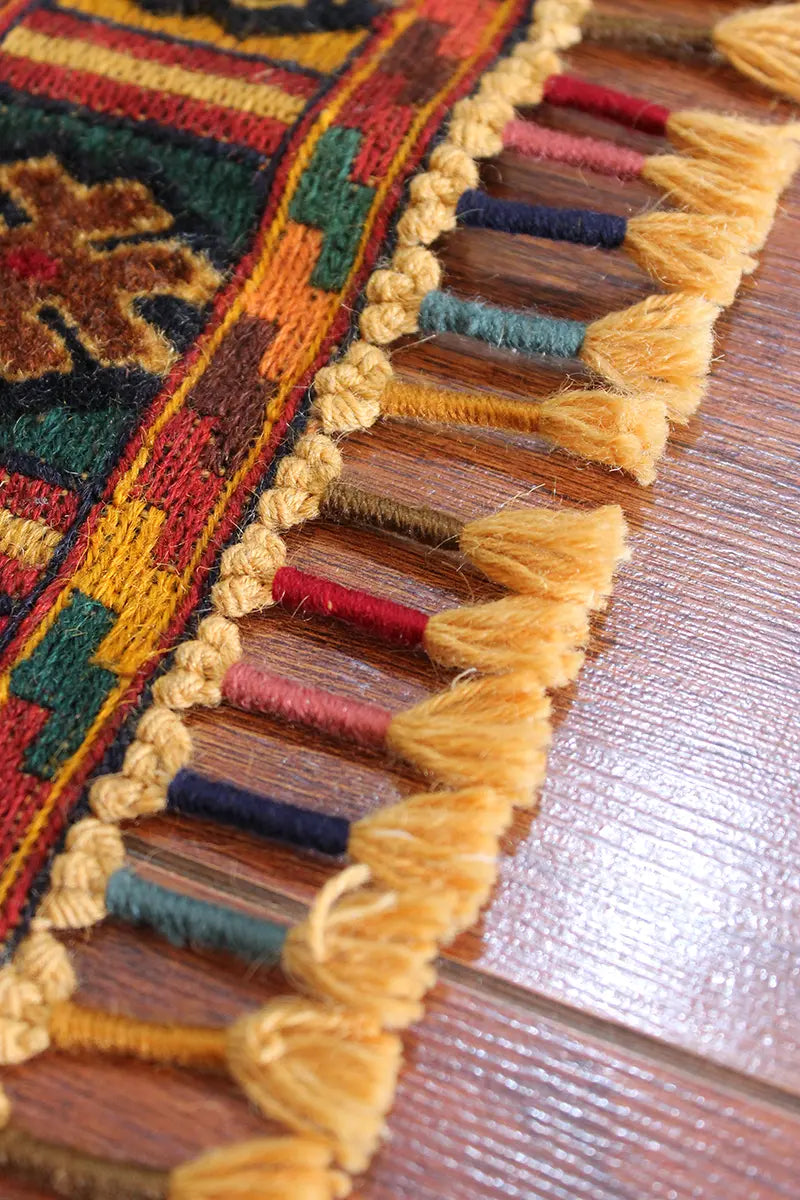 El Dokuma Afgan Berceste Renkli Yün Kilim