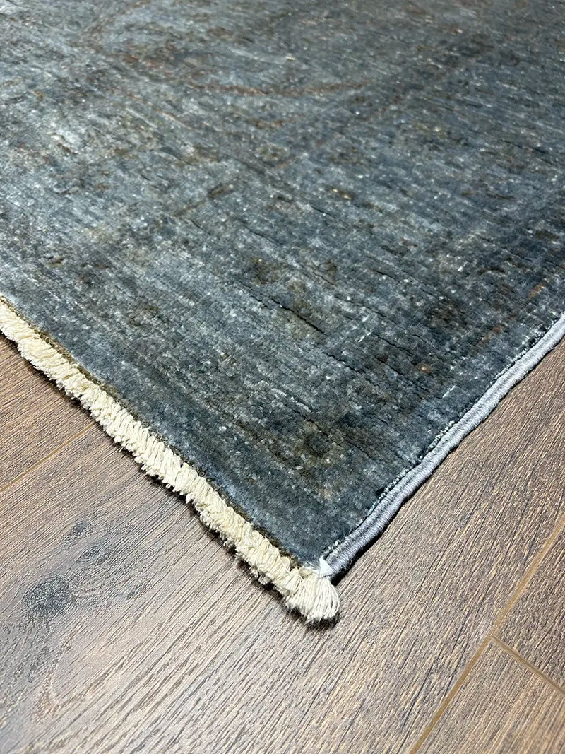 Overdye Serisi Eskitme El Dokuma Lacivert Halı