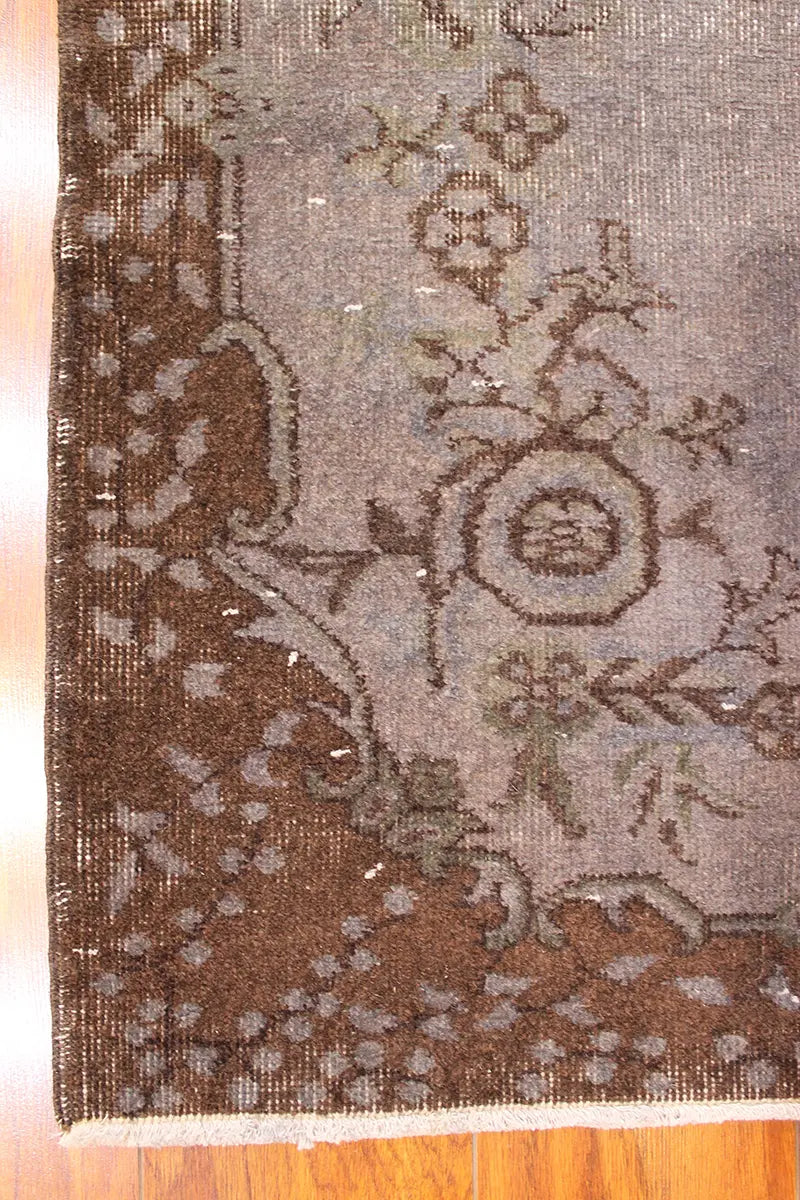 El Dokuma Gri Vintage Halı
