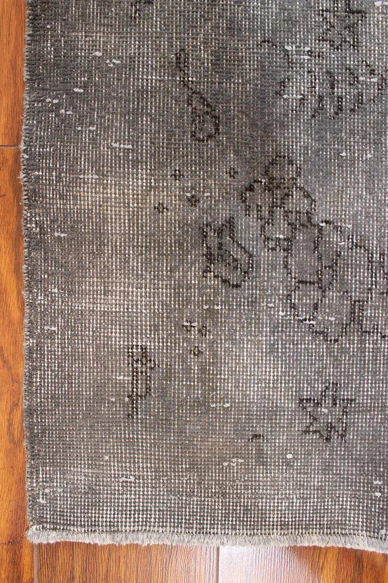 El Dokuma Gri Vintage Halı