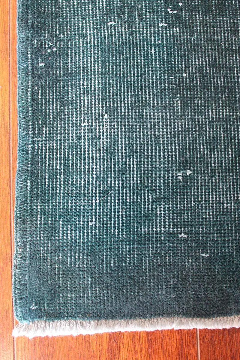 El Dokuma Mavi Vintage Halı