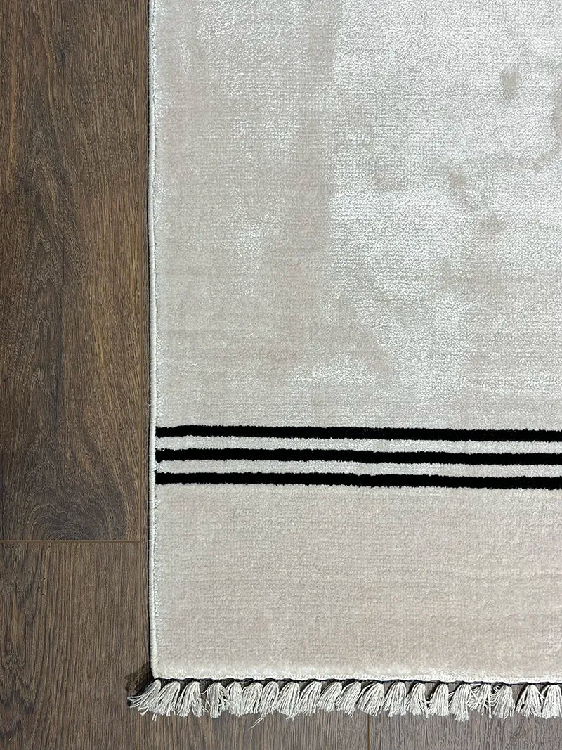 Modern Çizgili Siyah Bambu Özel Tezgah Halısı