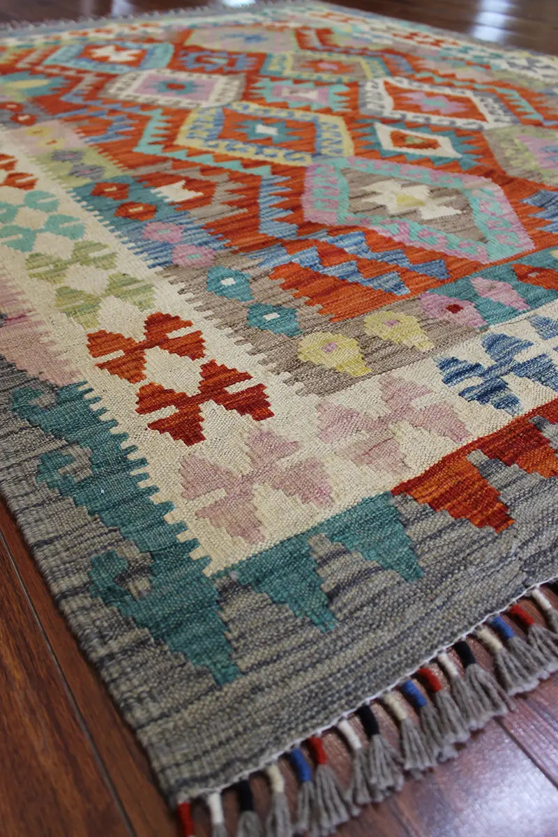 Natural El Dokuma Yün Afgan Kilim