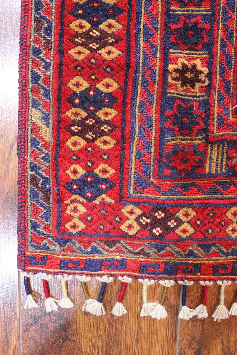 El Dokuma Afgan Berceste Bordo Yün Kilim