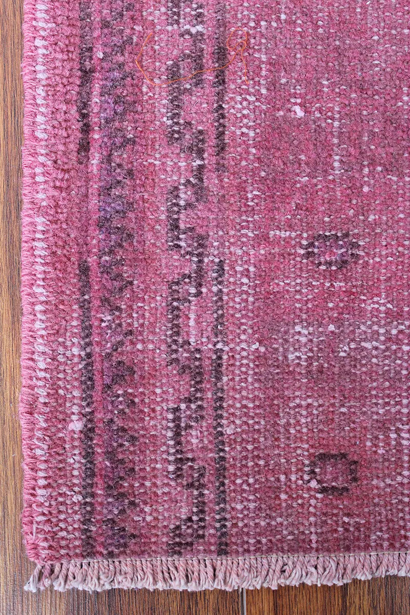 El Dokuma Pembe Vintage Halı