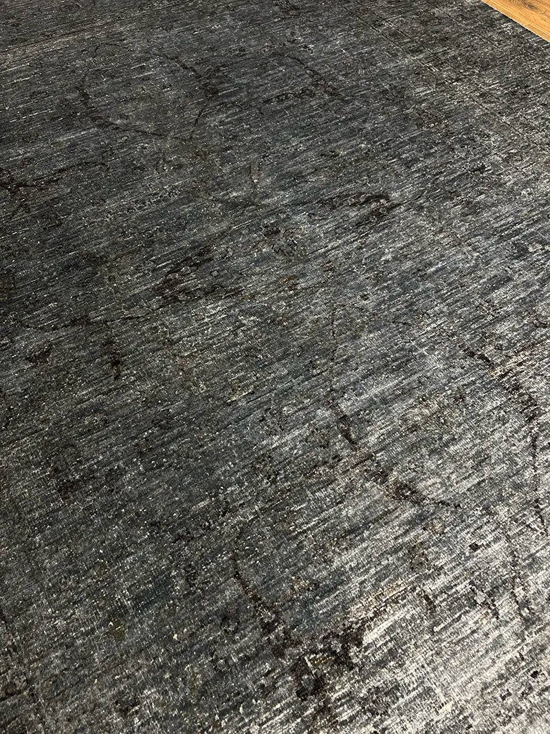 Overdye Serisi Eskitme El Dokuma Lacivert Halı