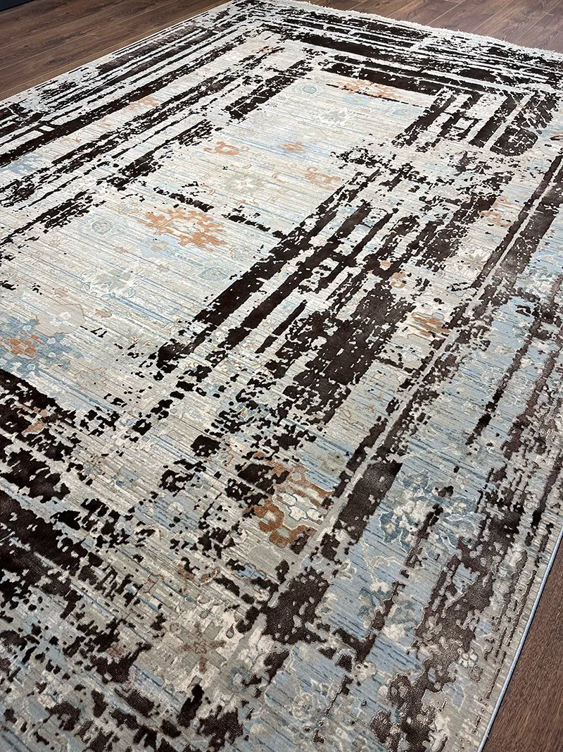 Uşak Desenli Kahverengi Bambu Özel Tezgah Halısı