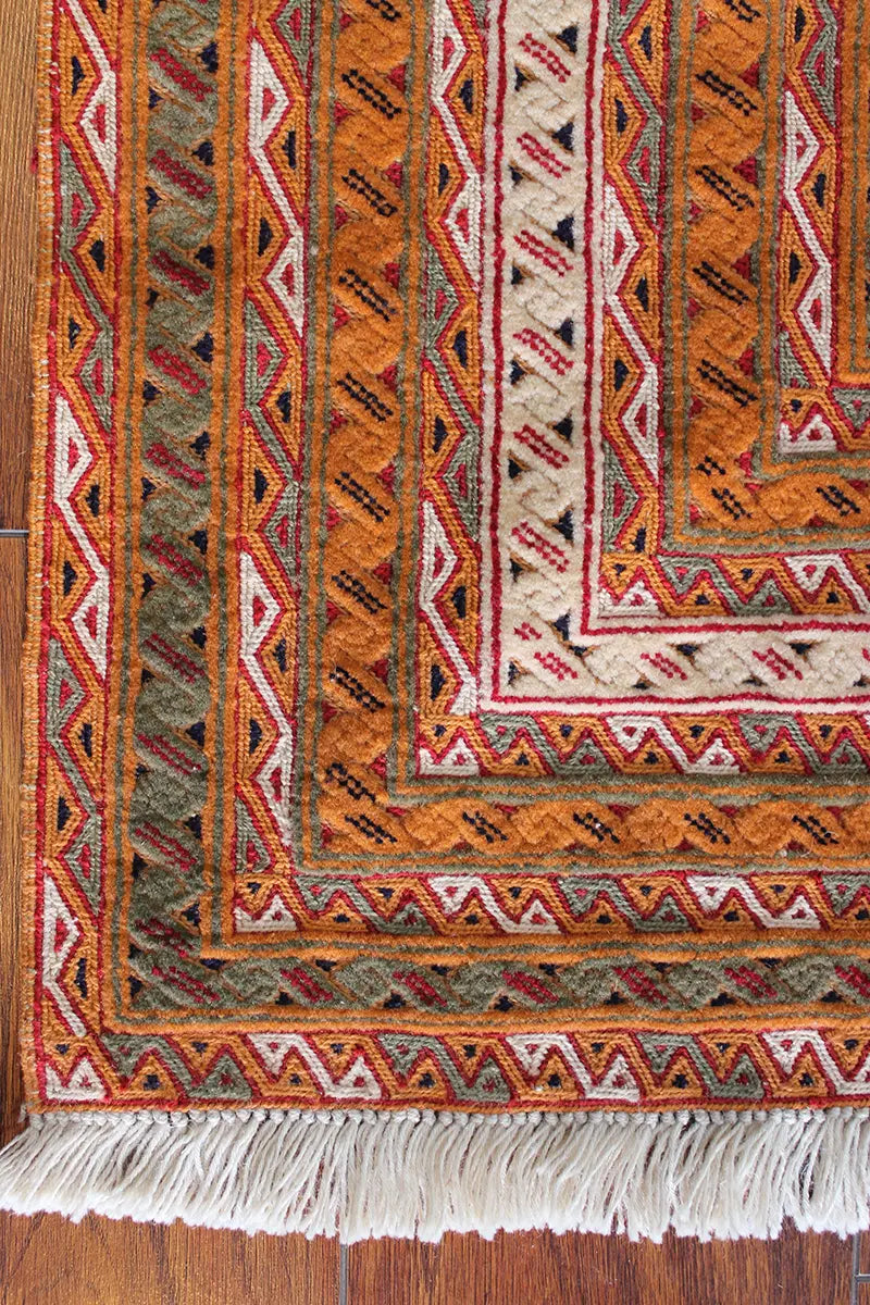 El Dokuma Afgan Berceste Kahve Yün Kilim