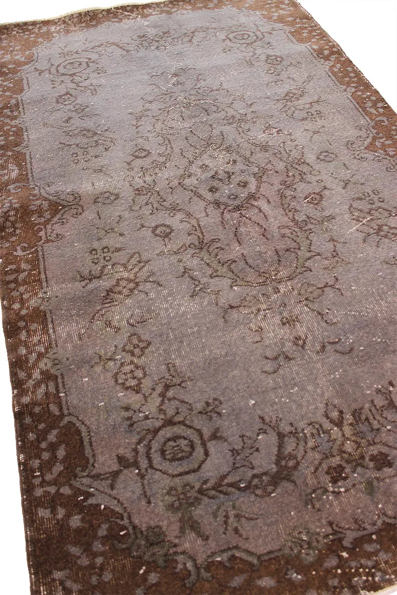 El Dokuma Gri Vintage Halı