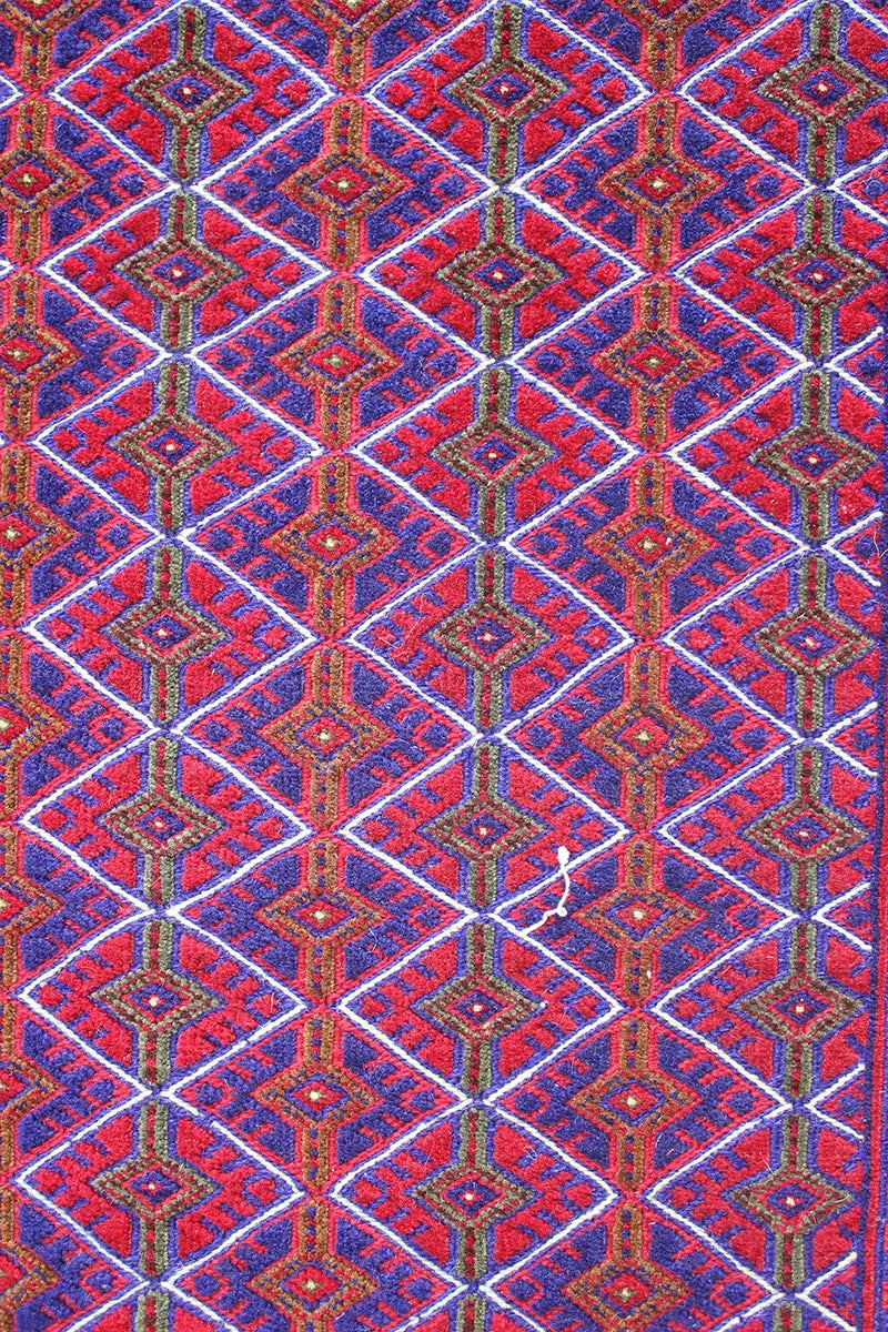 El Dokuma Afgan Berceste Bordo Yün Kilim