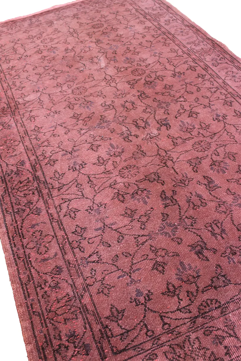 El Dokuma Pembe Vintage Halı