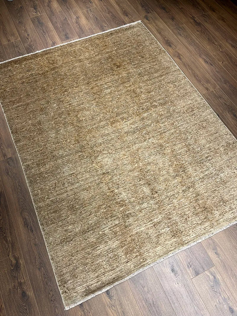 Overdye Serisi Eskitme El Dokuma Sarı Halı