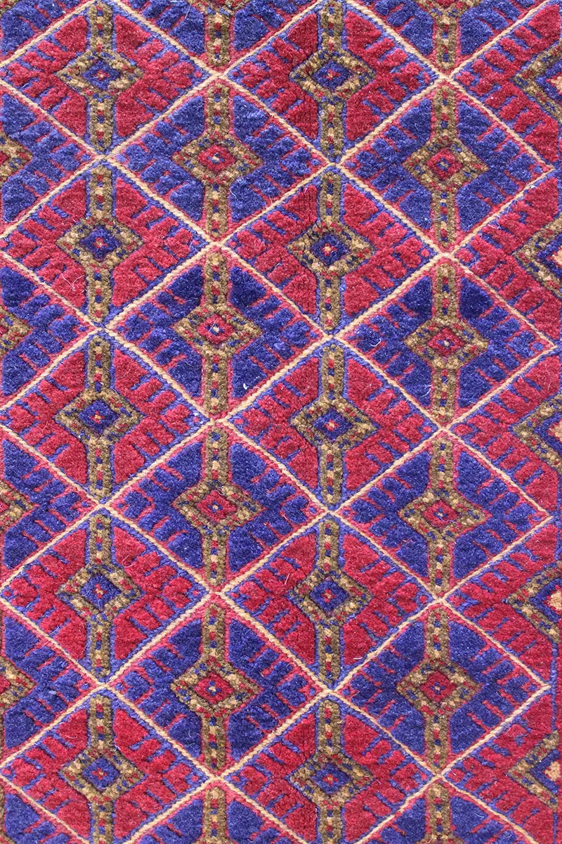 El Dokuma Afgan Berceste Bordo Yün Kilim