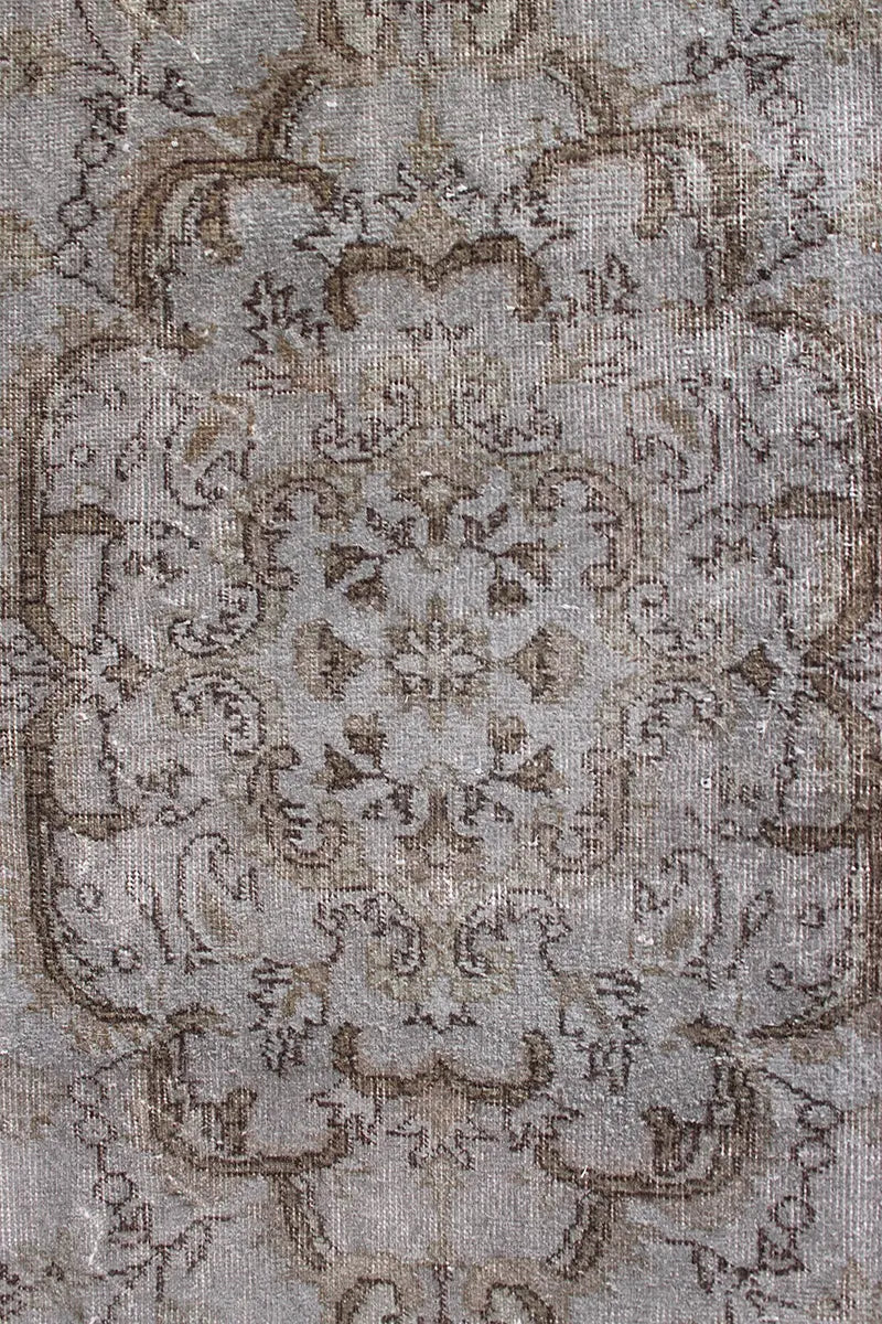 El Dokuma Gri Vintage Halı