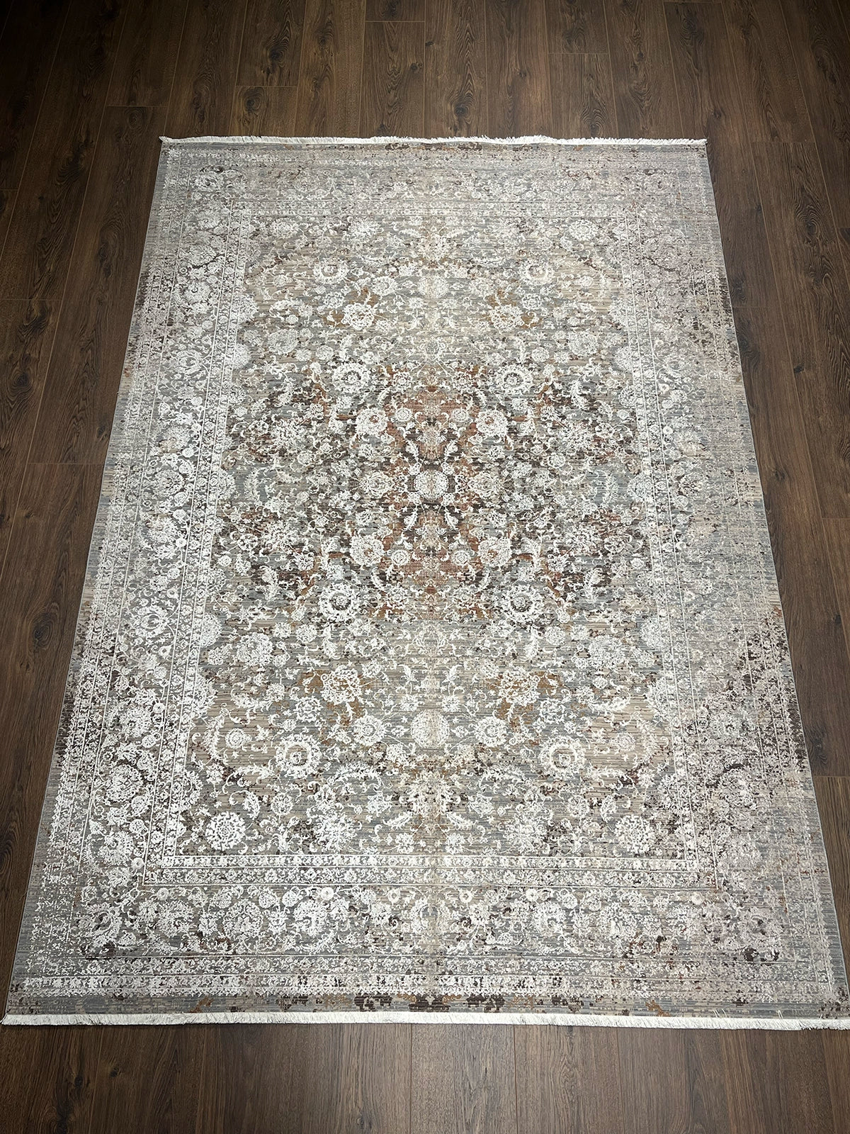 Hera Serisi Uşak Desen Krem Bambu Özel Tezgah Halısı