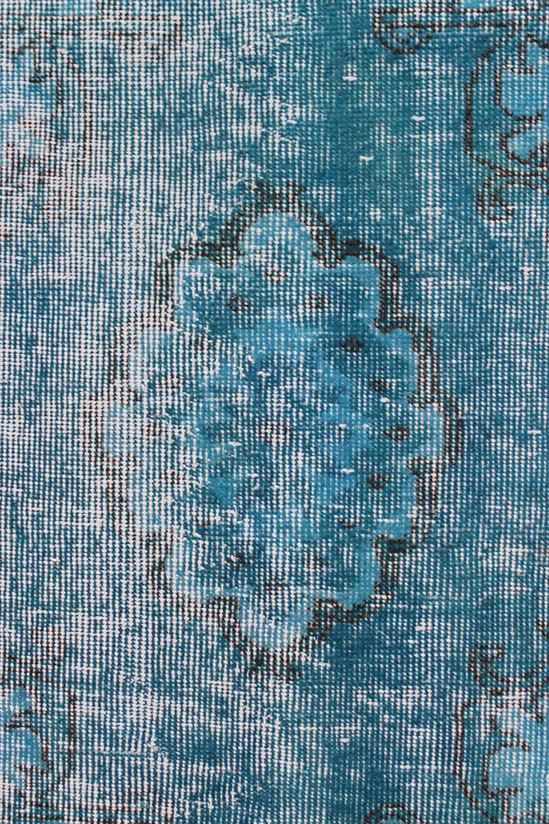 El Dokuma Mavi Vintage Halı