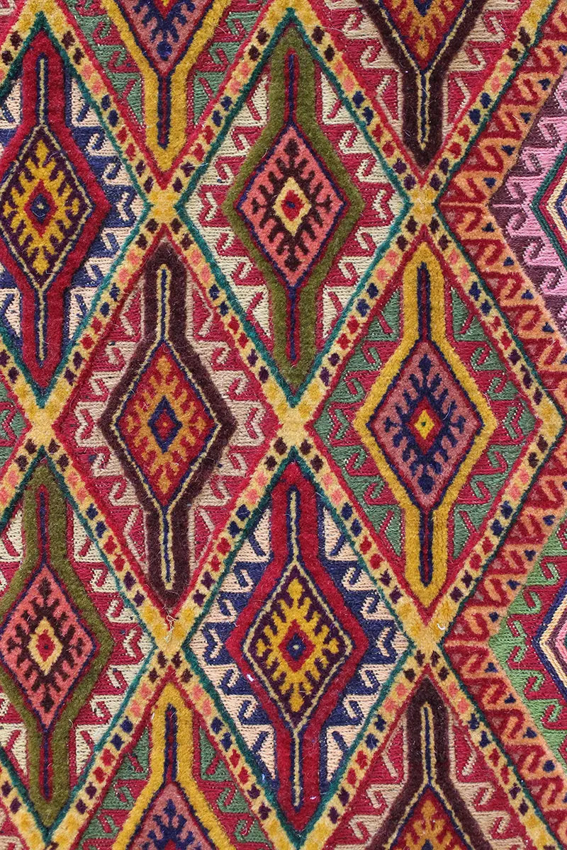 El Dokuma Afgan Berceste Renkli Yün Kilim