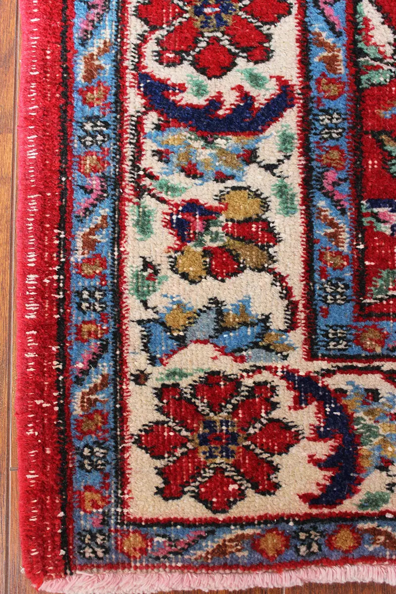 El Dokuma Kırmızı Vintage Halı