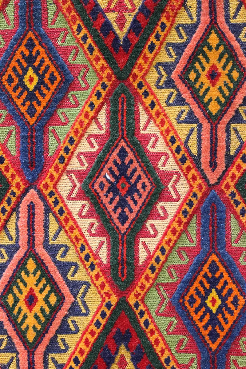 El Dokuma Afgan Berceste Renkli Yün Kilim