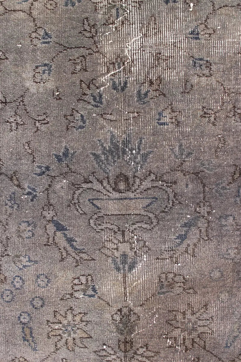 El Dokuma Gri Vintage Halı