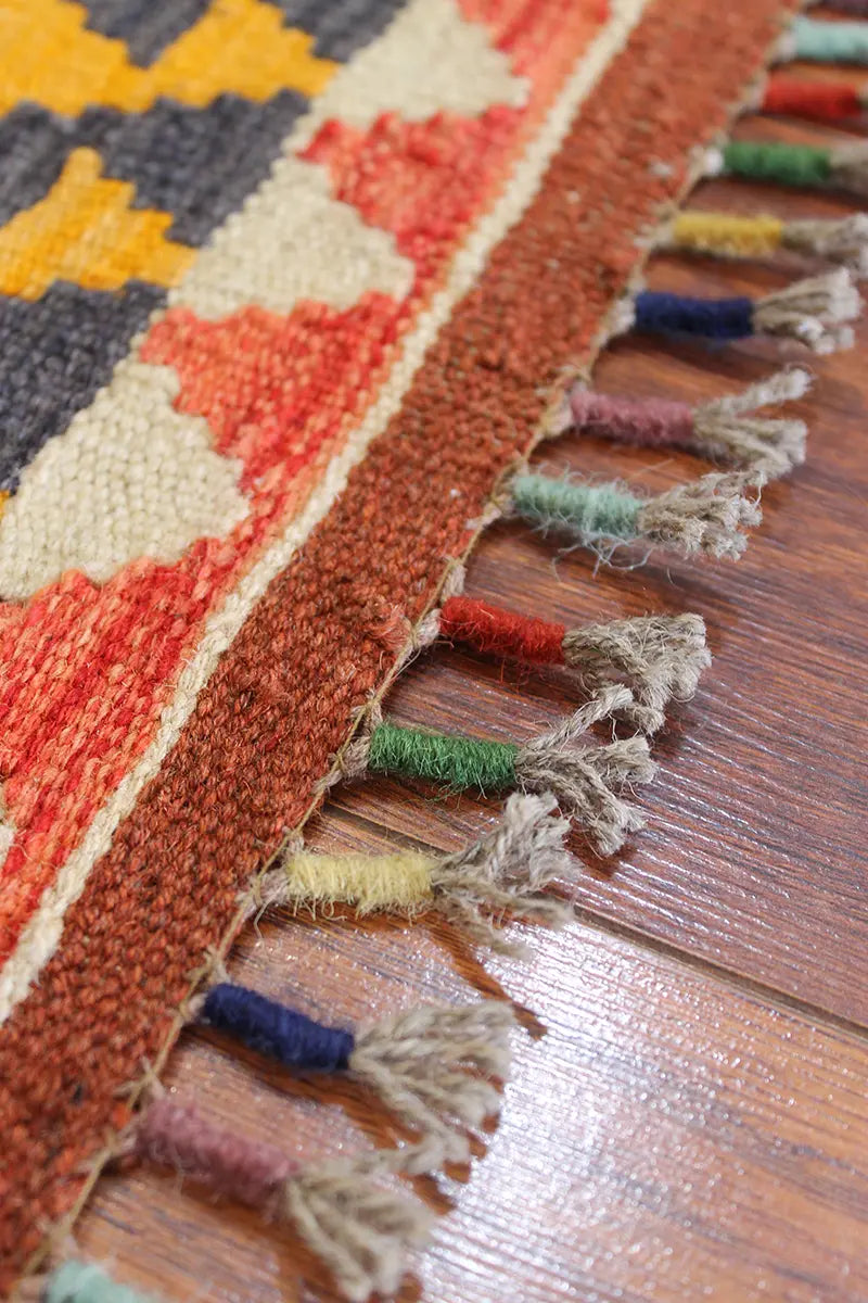 Natural El Dokuma Yün Afgan Kilim