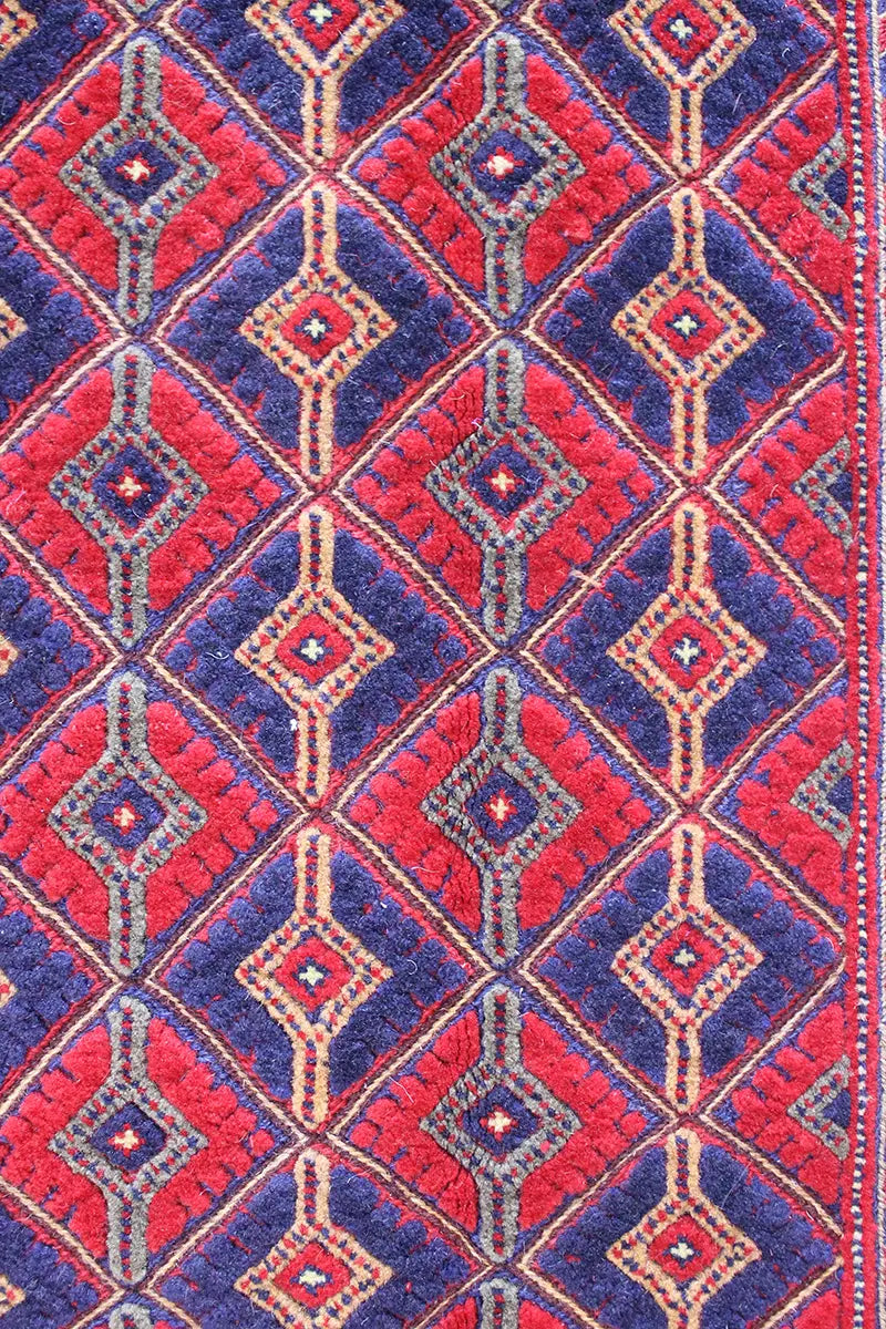 El Dokuma Afgan Berceste Bordo Yün Kilim