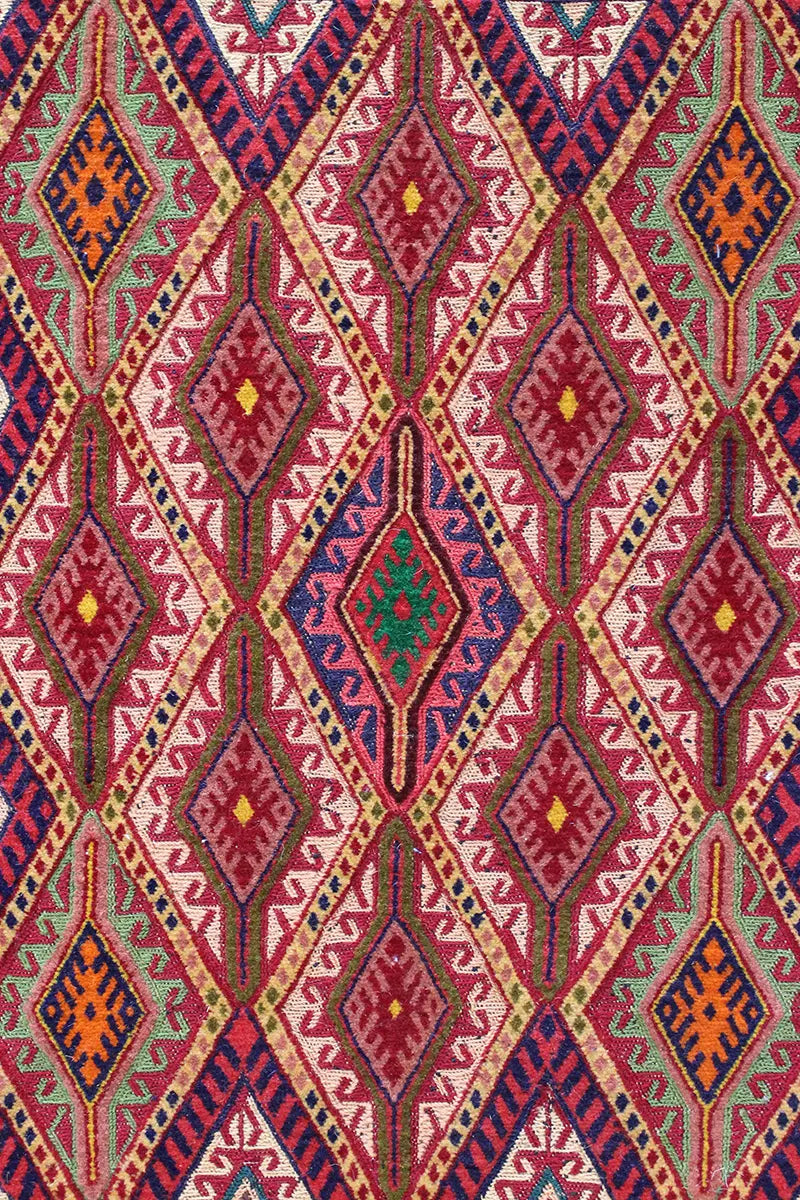 El Dokuma Afgan Berceste Renkli Yün Kilim