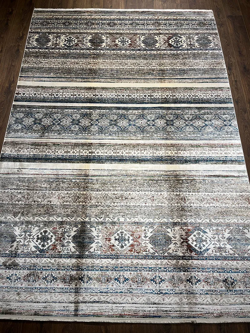 Khurgeen Serisi Bej Bambu Özel Tezgah Halısı