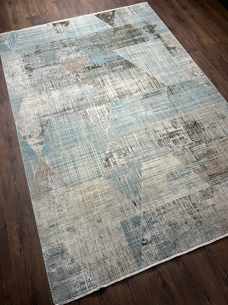 Eskitme Desen Vizon Bambu Özel Tezgah Halısı