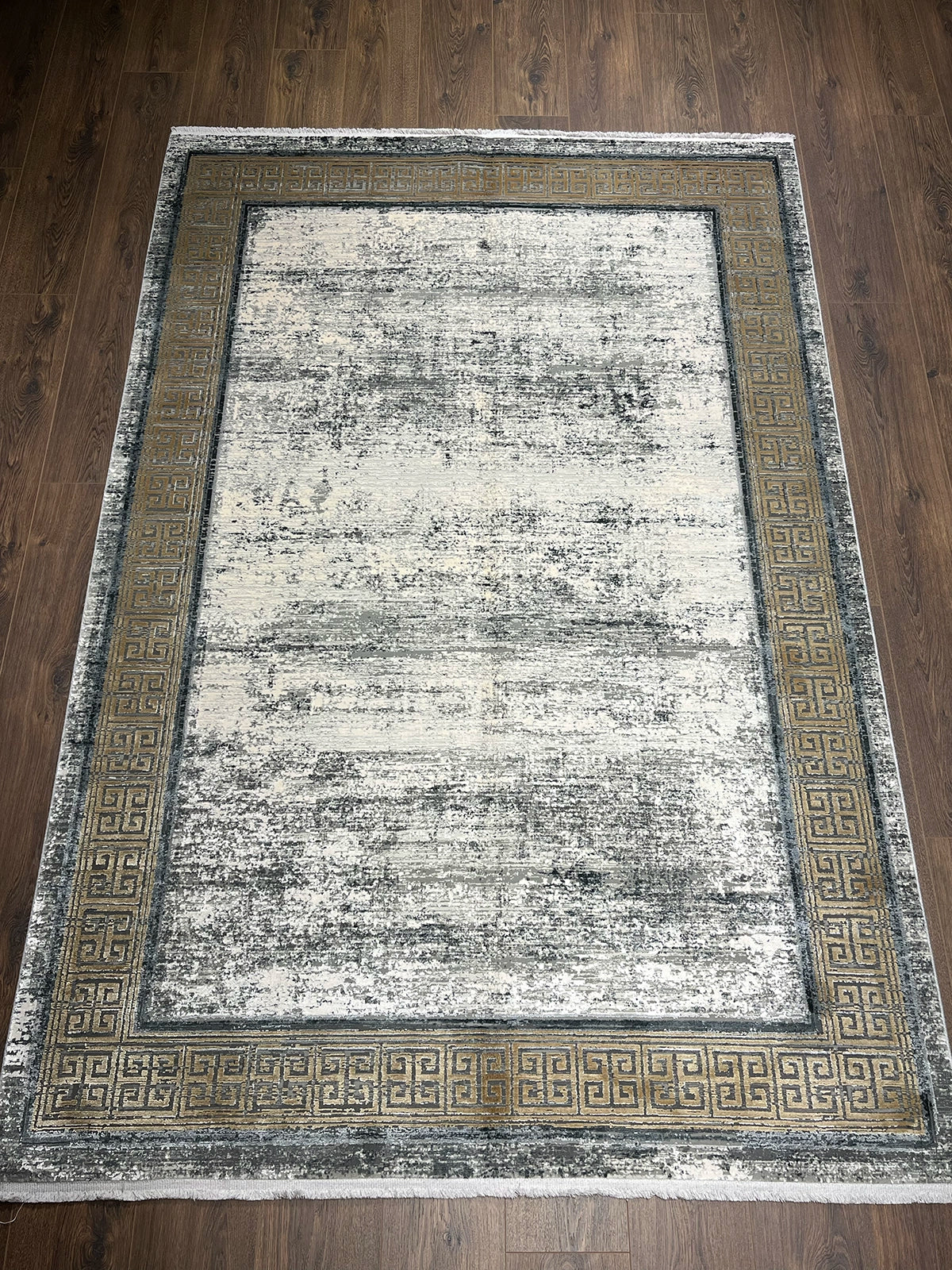 Craft Serisi Çerçeve Desen Gold Bambu Özel Tezgah Halısı