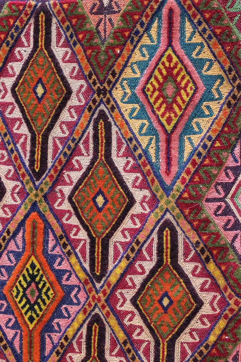 El Dokuma Afgan Berceste Renkli Yün Kilim